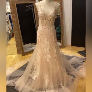 Jovani blush wedding dress